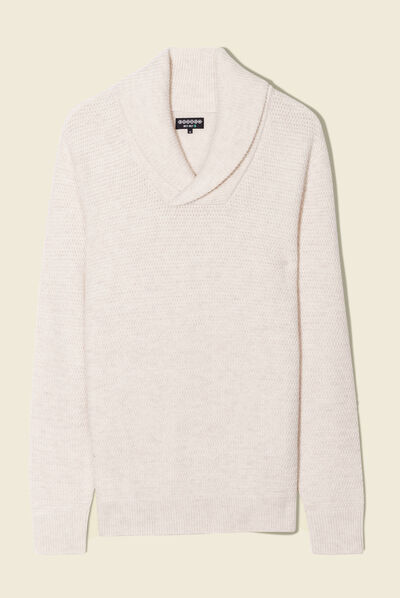 Pull éco-responsable ecru homme