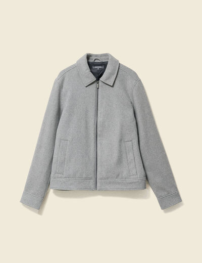 Veste oversize courte col classique gris moyen homme