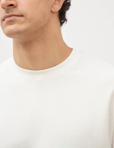 T-shirt ras de cou manches courtes ecru homme