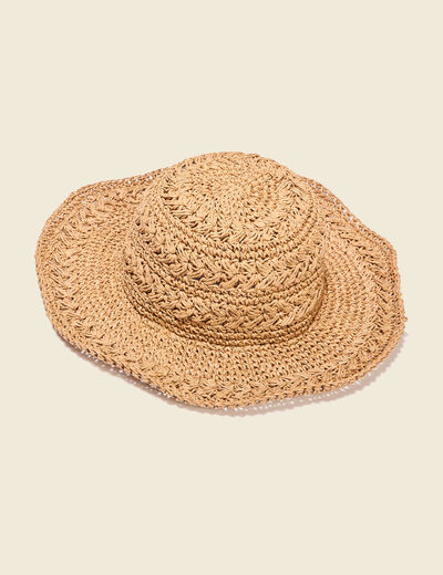 Chapeau tressée sable femme