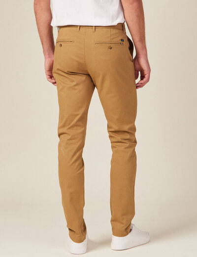 Pantalon slim Instinct chino camel homme