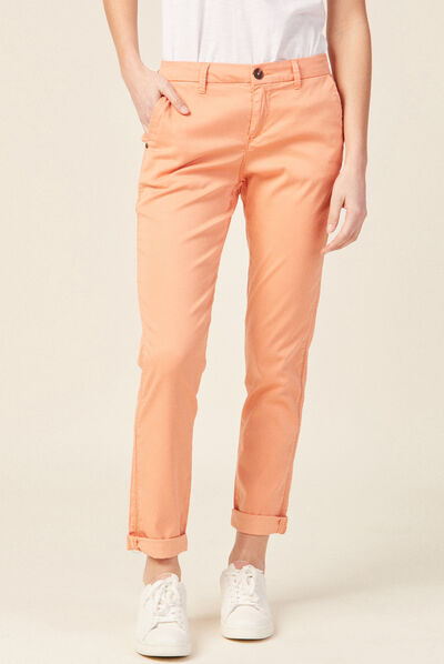 Pantalon chino Instinct rose clair femme