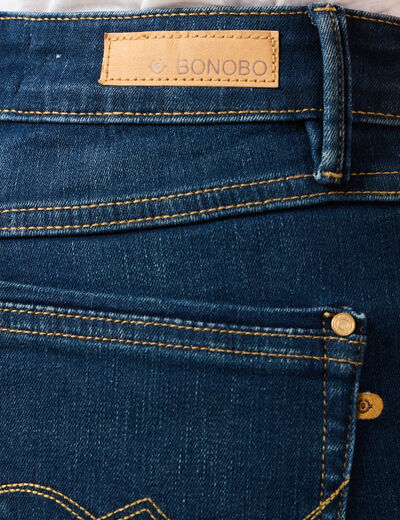Jeans slim taille haute 7/8ème denim brut femme