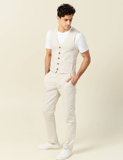 Veston sans manches sable homme