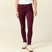 Pantalon skinny push-up taille standard prune femme
