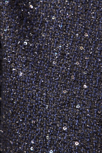 Veste droite à sequins bleu marine femme