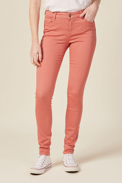 Pantalon Audrey - skinny push up rose poudrée femme