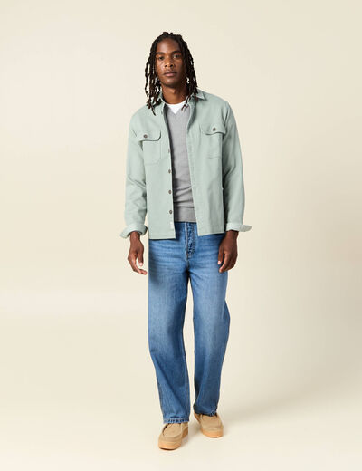 Pull col en V éco-responsable gris foncé homme