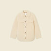 Manteau surchemise droit creme femme