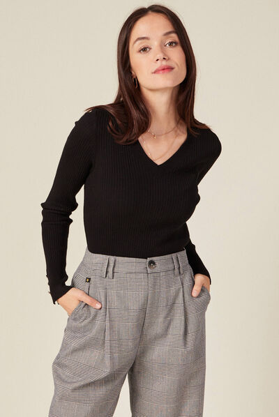 Pull éco-responsable noir femme