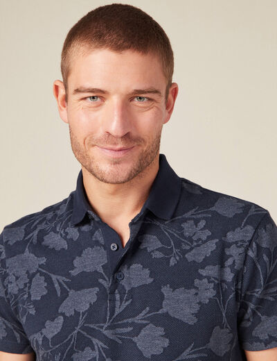 Polo manches courtes bleu marine homme