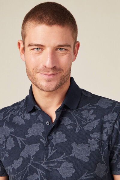 Polo manches courtes bleu marine homme