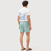 Maillot de bain ray&eacute; doubl&eacute; vert &eacute;meraude homme