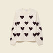 Pull manches longues bouclette col rond prune femme