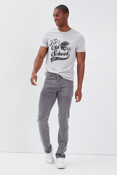 Jeans straight homme denim gris homme