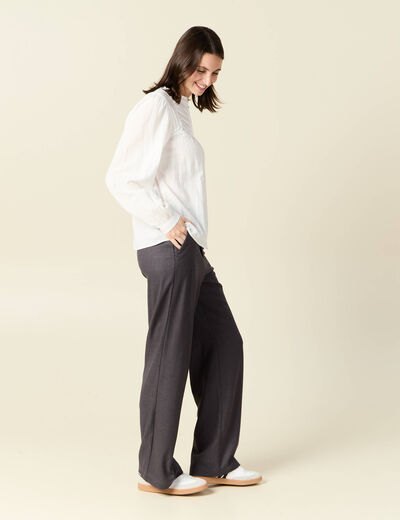 Chemise manches longues ecru femme