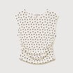 T-shirt ajust&eacute; sans manches ivoire femme