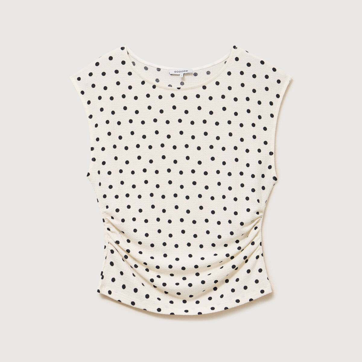 T-shirt ajust&eacute; sans manches ivoire femme