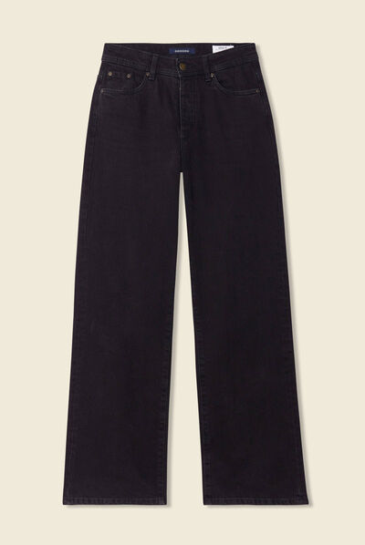 Jeans dad taille haute denim noir femme