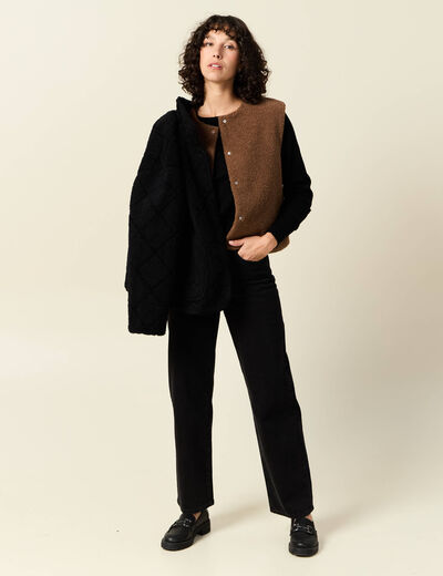 Gilet sans manches réversible camel femme