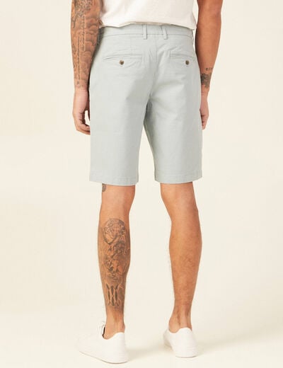 Bermuda droit éco-responsable bleu gris homme