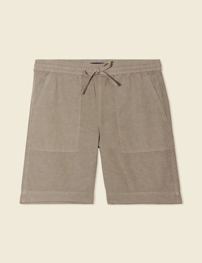 Short droit à coulisse vert kaki homme