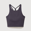 Brassi&egrave;re ajust&eacute;e cropped gris fonc&eacute; femme