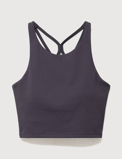 Brassi&egrave;re ajust&eacute;e cropped gris fonc&eacute; femme