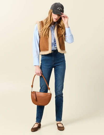 Jeans slim taille haute denim stone femme