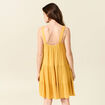 Robe évasée poitrine crochet jaune femme