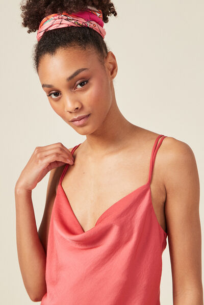 Caraco satin éco-responsable terracotta femme
