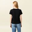 T-shirt cintr&eacute; col rond manches courtes noir femme