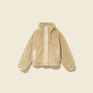 Veste oversize effet polaire col montant creme femme