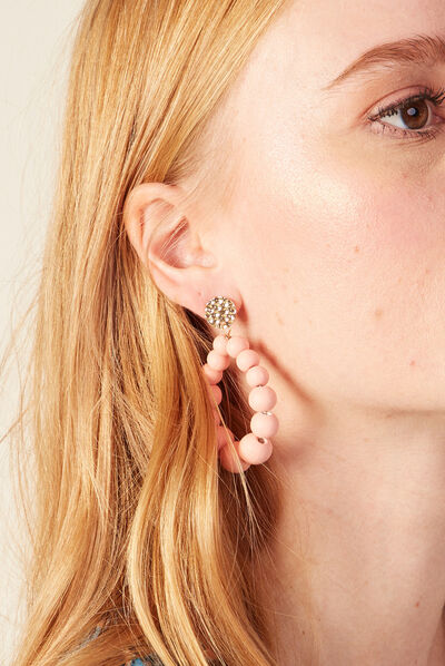 Boucles d'oreilles pendantes rose clair femme