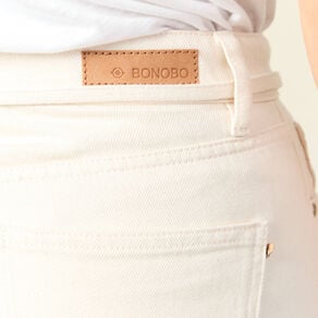 jeans baggy ceinture denim blanc femme Jeans baggy ceinturé denim blanc femme