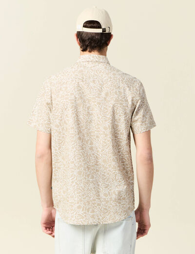 Chemise manches courtes beige homme