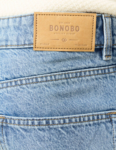 Jeans relax 5 poches denim bleach homme