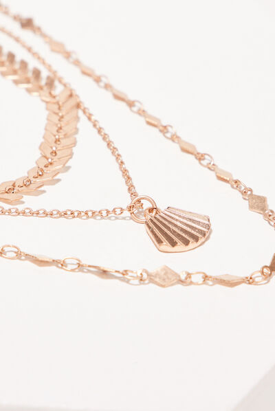 Collier multirangs couleur or femme