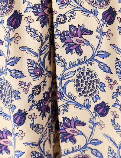 Jupe longue évasée taille standard bleu femme