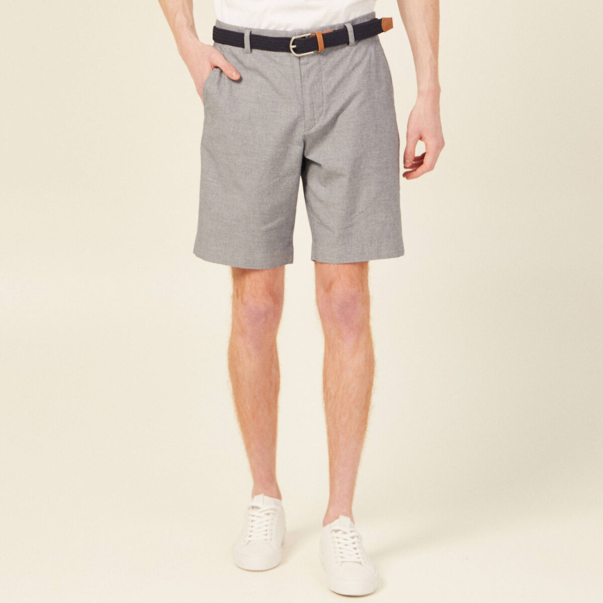 Short à ceinture bleu marine homme