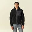 Sweat effet polaire manches longues gris anthracite homme