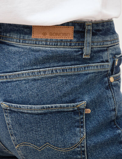 Jeans slim taille standard 7/8&egrave;me bleu femme