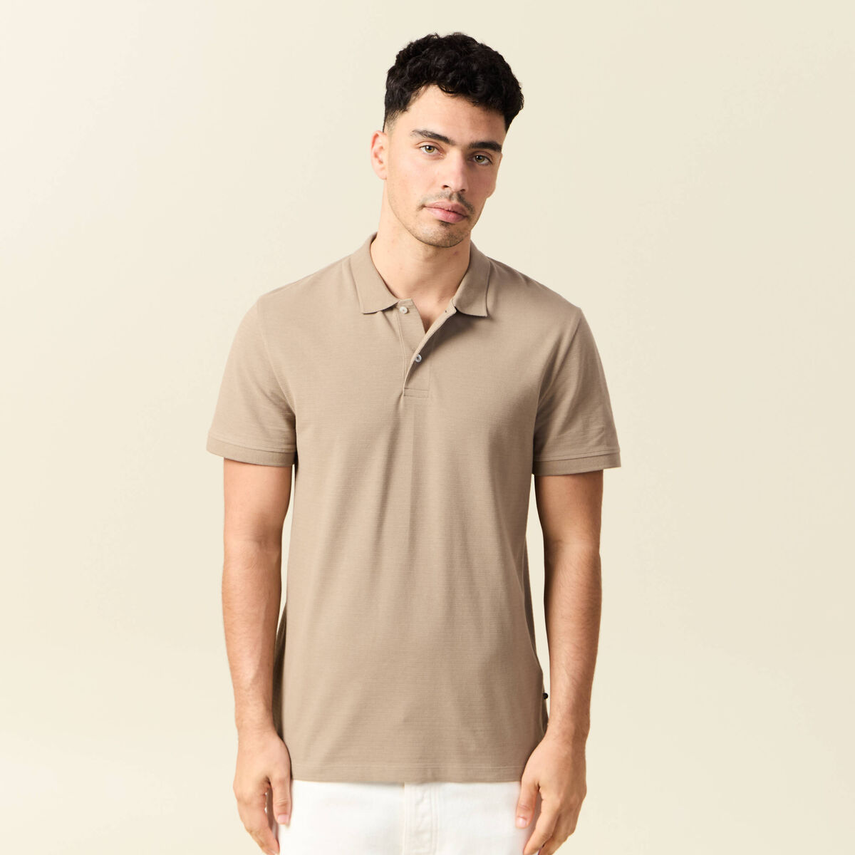 Polo éco-responsable taupe homme
