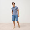 Polo manches coude bleu gris homme