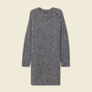 Robe pull droite avec boutons gris clair femme