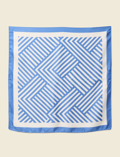 Foulard satin&eacute; bleu ciel femme