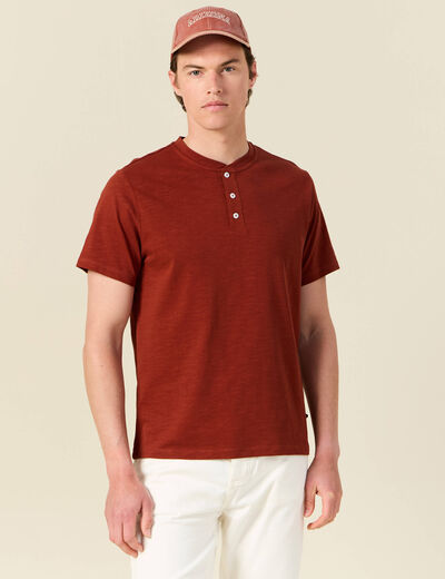T-shirt éco-responsable marron cognac homme