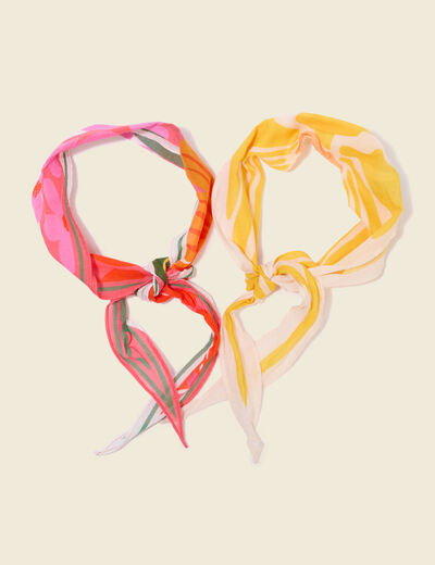 Lot de 2 foulards en coton rose femme