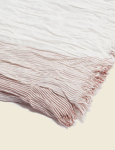 Foulard effet froissé marron cognac homme
