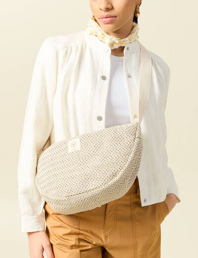 Sac bandouli&egrave;re avec doublure sable femme